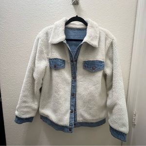 Reversible denim and Sherpa jacket
